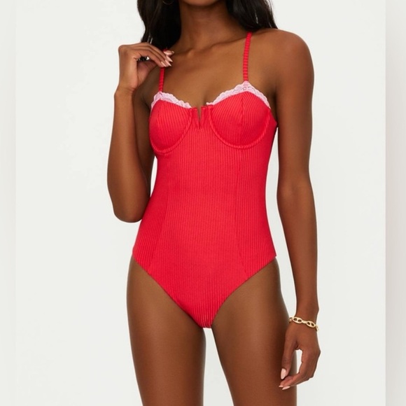 Beach Riot One Piece Lace Holly Jolly - Picture 6 of 7